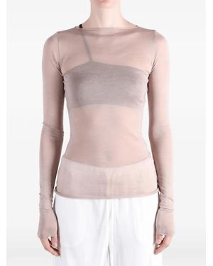 Rick Owens Semi-Doorzichtige Top - Roze