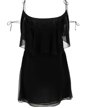 Saint Laurent Kleid mit Rüschendetail - Schwarz