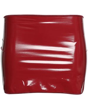 Oséree Faux-Leather Mini Skirt - Red