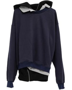 August Barron Layered Hoodie - Blue
