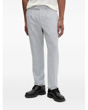 MARCIANO BY GUESS Striped-Pattern Pressed Crease Trousers - Grey