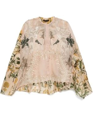 Biyan Blouse Met Borduurwerk - Naturel