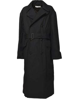 Our Legacy Quilted Double-Breasted Belted Trench Coat - Black