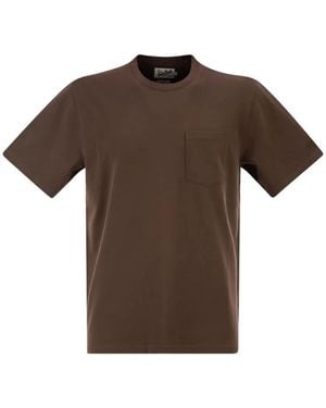 MC2 Saint Barth Patch-Pocket T-Shirt - Brown