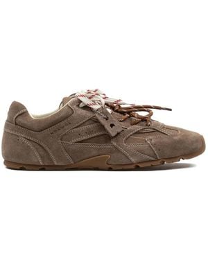 Nokwol Atlas Suede Paneled Sneakers - Brown