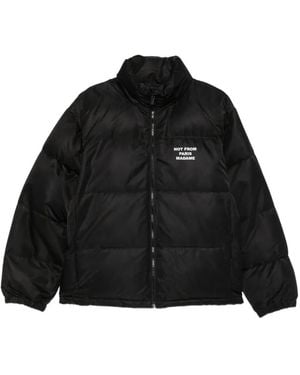 Drole de Monsieur Quilted Logo-Print Jacket - Black