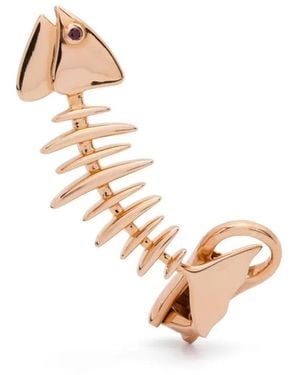 Kamushki 18Kt Rose Wishbone Ruby Ear Cuff - White