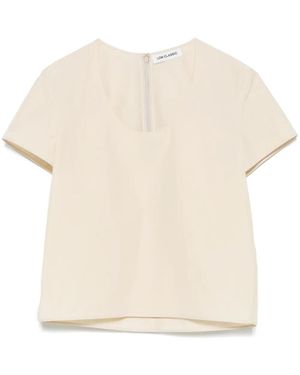 Low Classic U-Neck Blouse - Natural