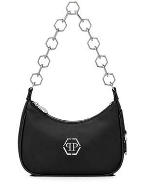Philipp Plein Bolso De Hombro Hexagon De Piel - Negro