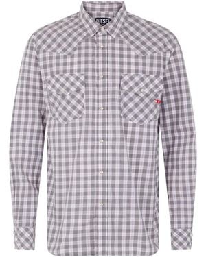 DIESEL Checked Long-Sleeve Shirt - Grey