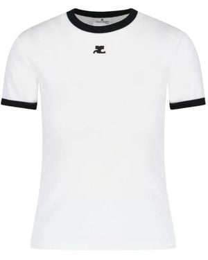 Courreges Logo-Patch T-Shirt - White