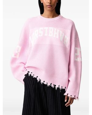 WRSTBHVR Tove Intarsien-Pullover Im Distressed-Look - Pink