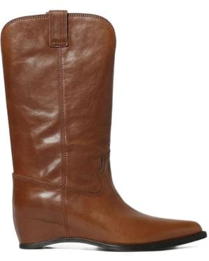 Paloma Barceló Gale Pointed-Toe Wedge Boots - Brown