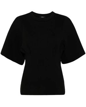 Goen.J Gerafftes T-Shirt - Schwarz