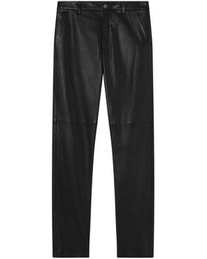 Versace Straight-Leg Lambskin Trousers - Black