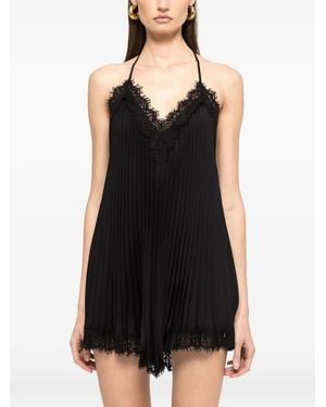 Nissa Backless Pleated Mini Dress - Black