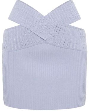 Dion Lee Snakeskin Ribbed Miniskirt - Blue