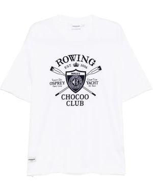 Chocoolate Embossed-Printed T-Shirt - White
