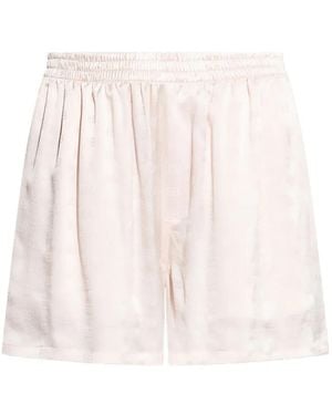 Balenciaga Monogram-Pattern Silk Mini Shorts - Pink