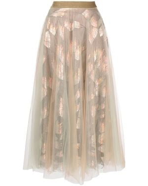 Talbot Runhof Jupe Mi-Longue À Superposition En Tulle - Neutre