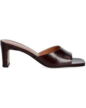 JONAK PARIS Derive Square-Toe Leather Sandals - Brown