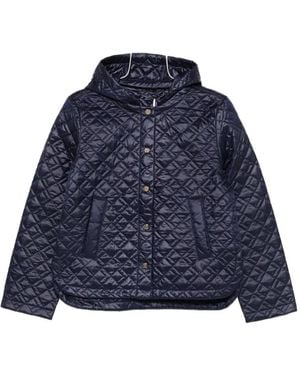 Marella Emmpiroga Quilted Hooded Jacket - Blue