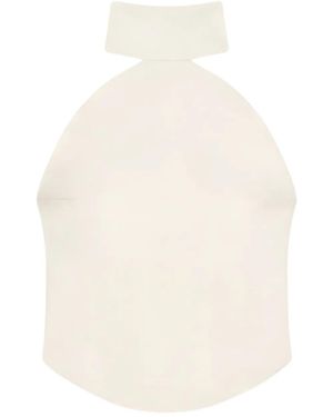 Courreges Ellipse High-neck Sleeveless Top - White