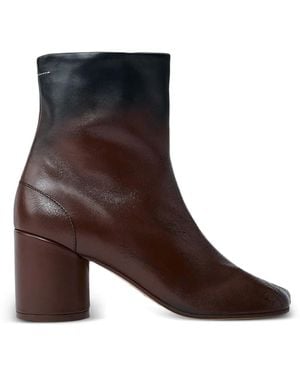 MM6 by Maison Margiela Anatomic Leather Ankle Boots - Brown