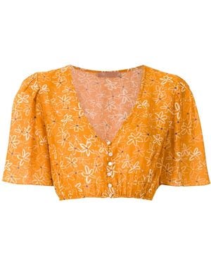 Clube Bossa Runa Printed Crop Blouse - Orange