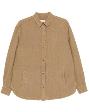 Boglioli Button-Down Curved-Hem Shirt - Natural