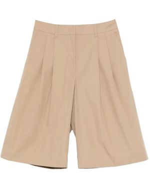 Yves Salomon Pleated Shorts - Natural