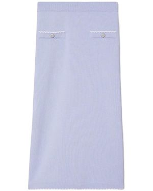 Tory Burch Scalloped Wool Skirt - Purple