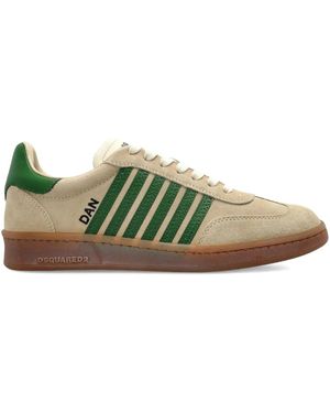 DSquared² Boxer Striped Suede Trainers - Green