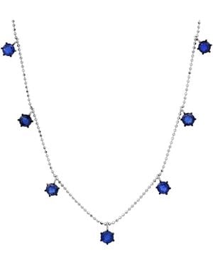 Graziela 18K Floating Sapphire Necklace - Blue