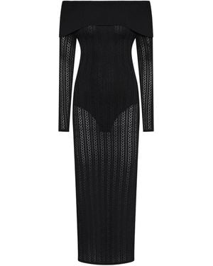Rebecca Vallance Lorelei Off-Shoulder Knitted Dress - Black