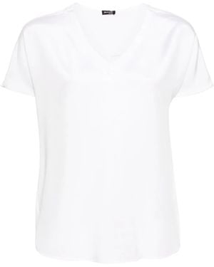 Kiton Vネック シルクtシャツ - ホワイト
