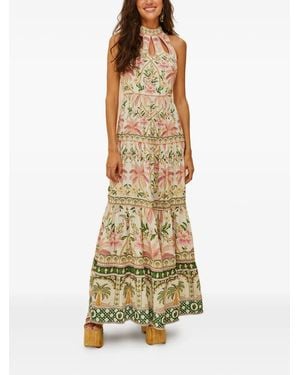FARM Rio Maxikleid mit Blumenmuster - Mettallic