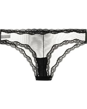 Fleur du Mal Sheer Tulle Bikini Briefs - Black