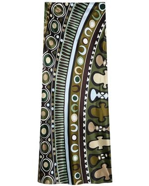 PUCCI Soleil-Print Satin Skirt - Green