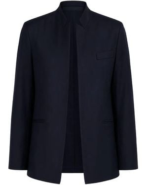 Dusan Mandarin-Collar Loose-Fit Blazer - Blue