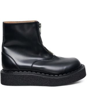 Comme des Garçons X George Cox Front-Zip Platform Biker Boots - Black