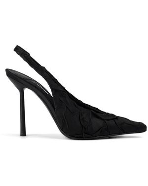 Le Silla Clivage Ruched-Satin Court Shoes - Black