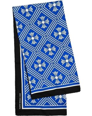 Chrome Hearts Cemetery Cross Silk Scarf in Blue | Lyst