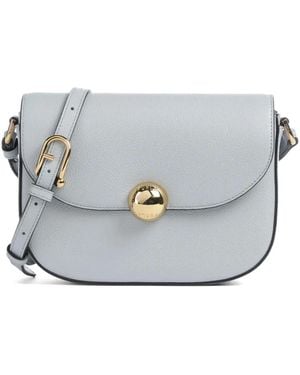 Furla Small Moonlight Grained-Leather Cross Body Bag - Grey