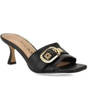Guess Dittara Slip-On Mid-Heeled Dress Sandals - Black