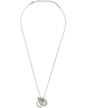 Ferragamo Collar Gancini Con Apliques De Cristal - Blanco