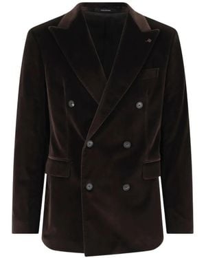 Tagliatore Double-Breasted Velvet Blazer - Black