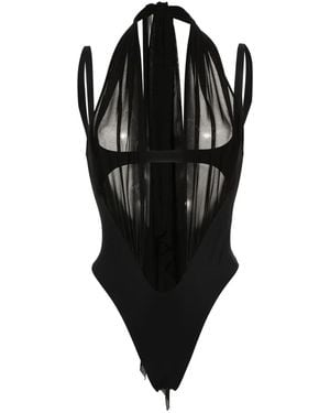 Mugler Badeanzug Mit Cut-Out - Schwarz
