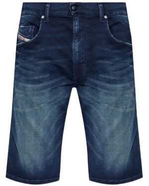 DIESEL D-Krooley-Short-Bw Faded Denim Shorts - Blue