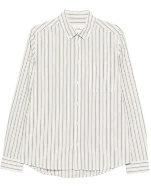 Les Deux Striped Button-Down Shirt - White
